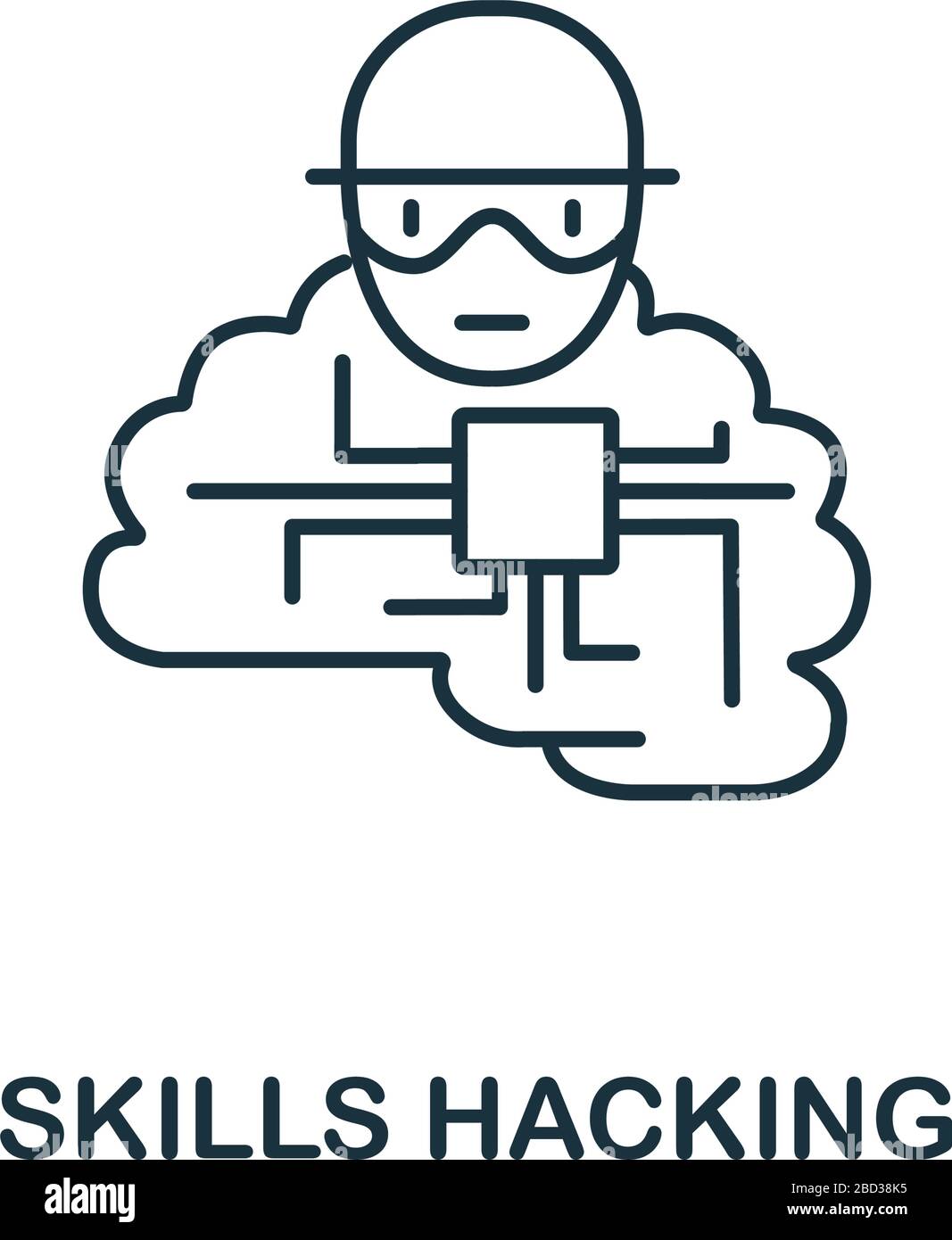 Symbol "Skills Hacking" aus der maschinellen Lernsammlung. Einfaches Hacking-Symbol für Vorlagen, Webdesign und Infografiken Stock Vektor