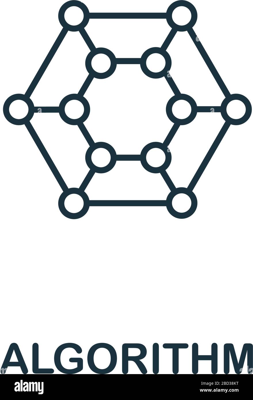 Symbol "Algorithmus" aus der maschinellen Lernsammlung. Symbol für einfachen Zeilenalgorithmus für Vorlagen, Webdesign und Infografiken Stock Vektor
