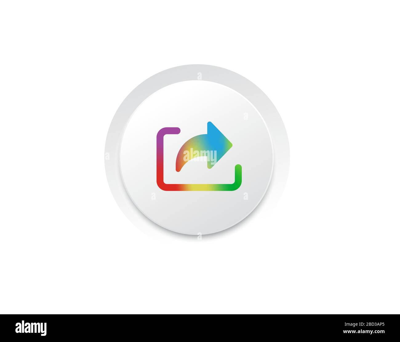 Die Symbolschaltfläche für den vektorisolierten Musik-Player "Regenbogengradient teilen" Stock Vektor