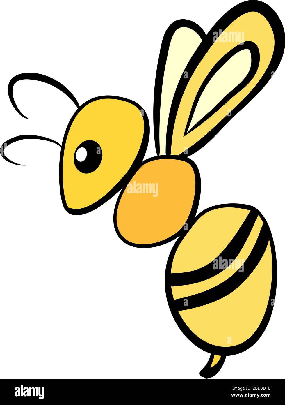Gelber Wespen-Illustration Cartoon-Stil Stockfoto