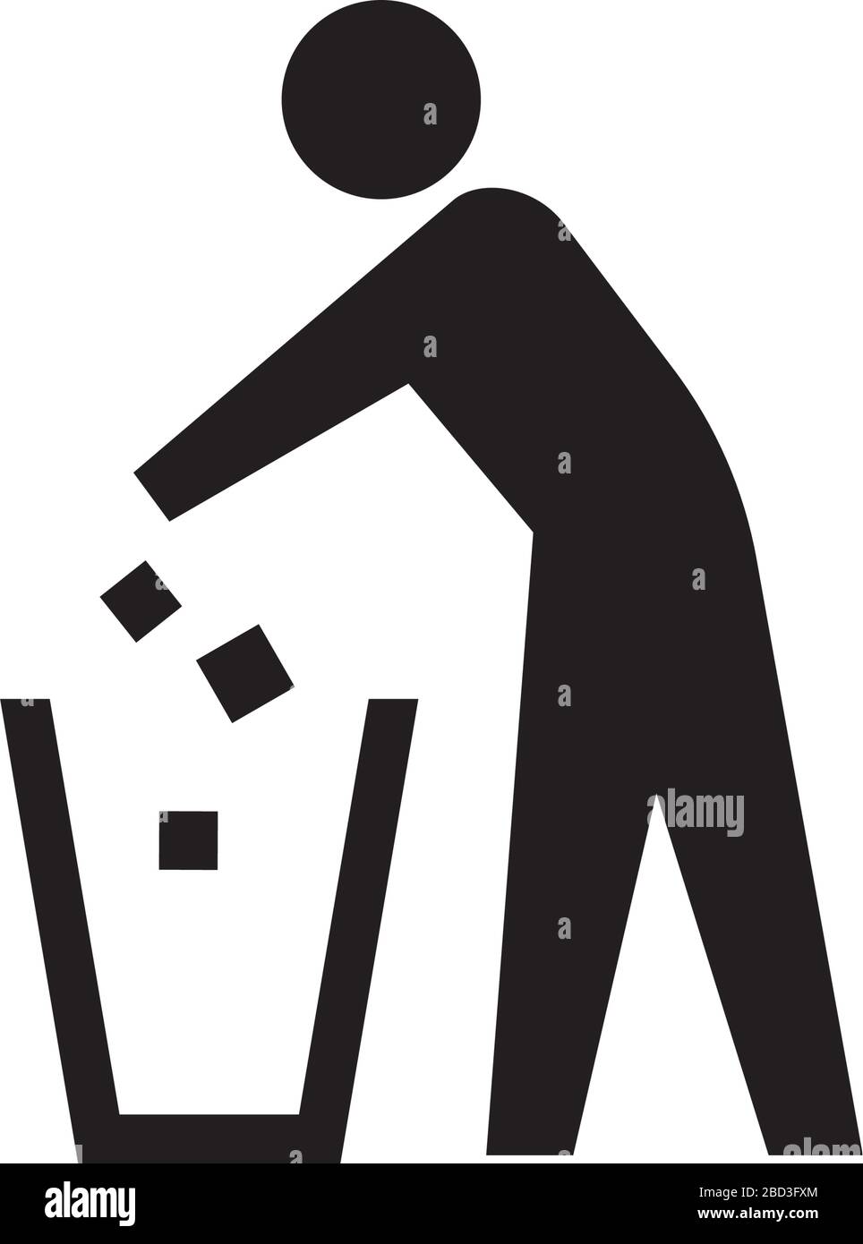 Papierkorb , Müll-Symbol / öffentliche Informationen Symbol Stock Vektor