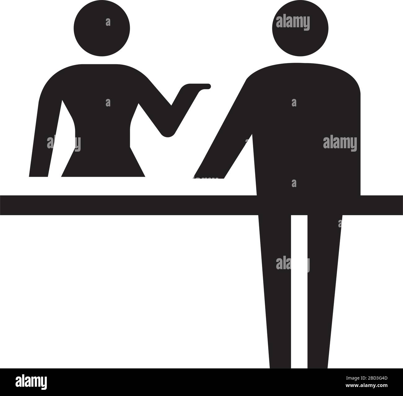 Rezeption, Rezeption, Check-in-Schalter Symbol / öffentliche Informationen Symbol Stock Vektor