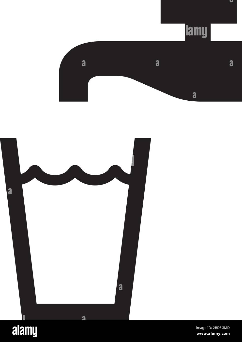 Trinkwasser Symbol und Text 