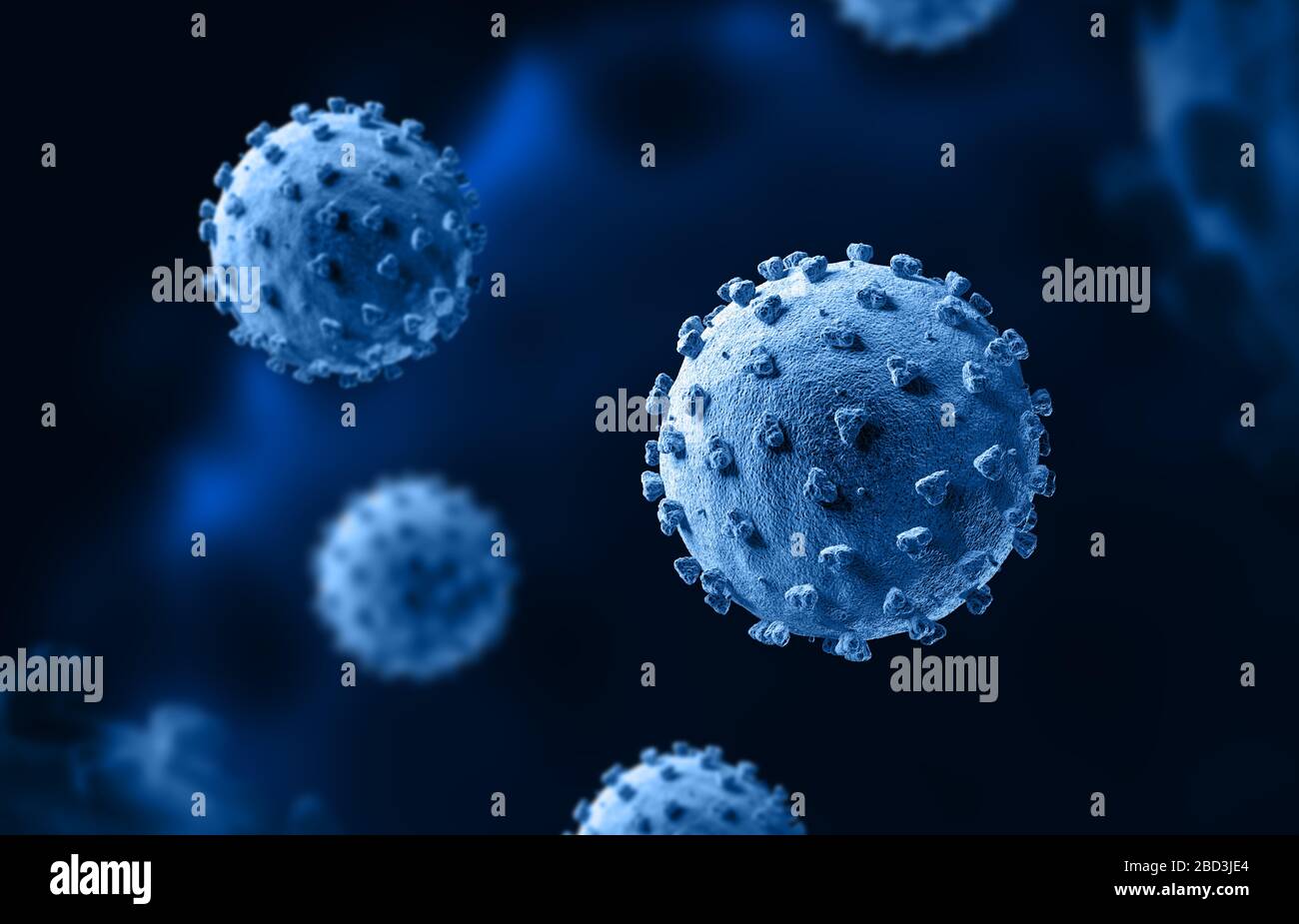 SARS-COV-2. COVID-19. Coronavirus-Krankheit. 2019-2020. 3D-Abbildung. Stockfoto