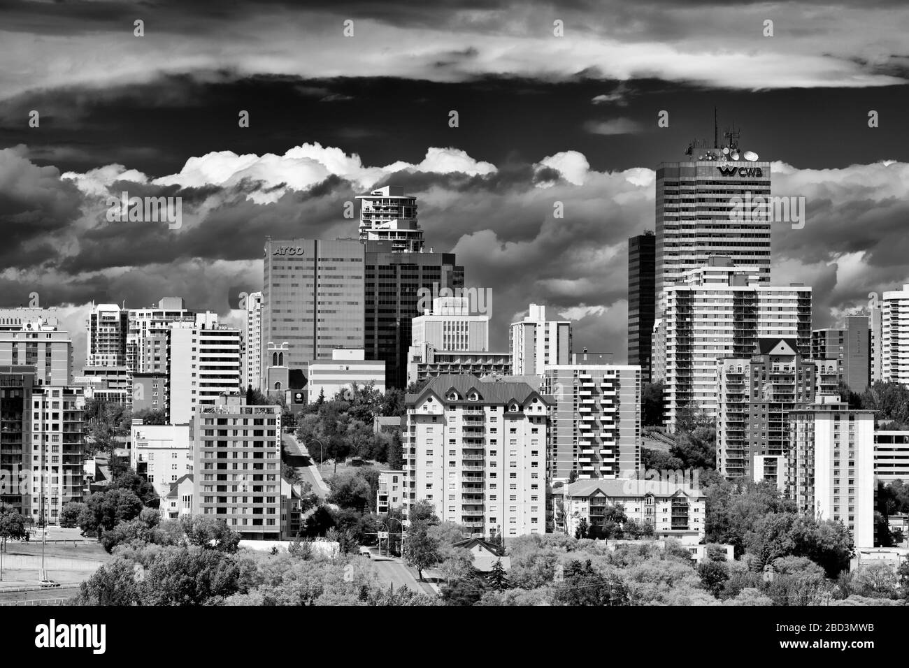 Skyline von Edmonton, Alberta, Kanada Stockfoto