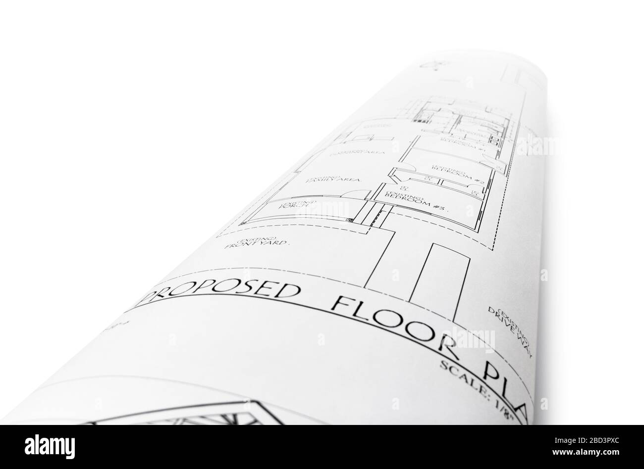 Grundrisse Für Isolierte Architektur Mit Blueprint. Stockfoto