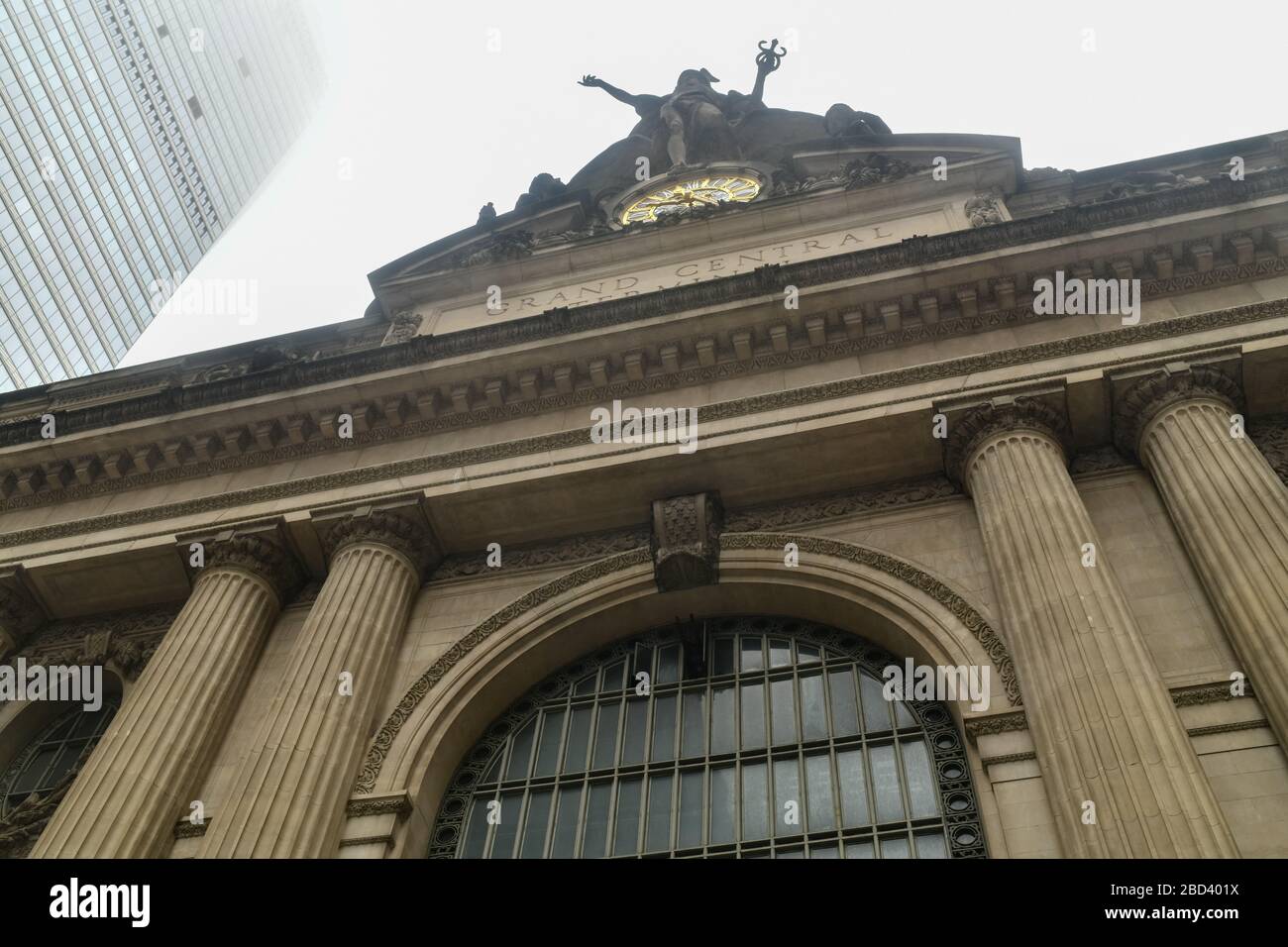 Grand Central Terminal an einem nebligen Tag in New York City. Stockfoto