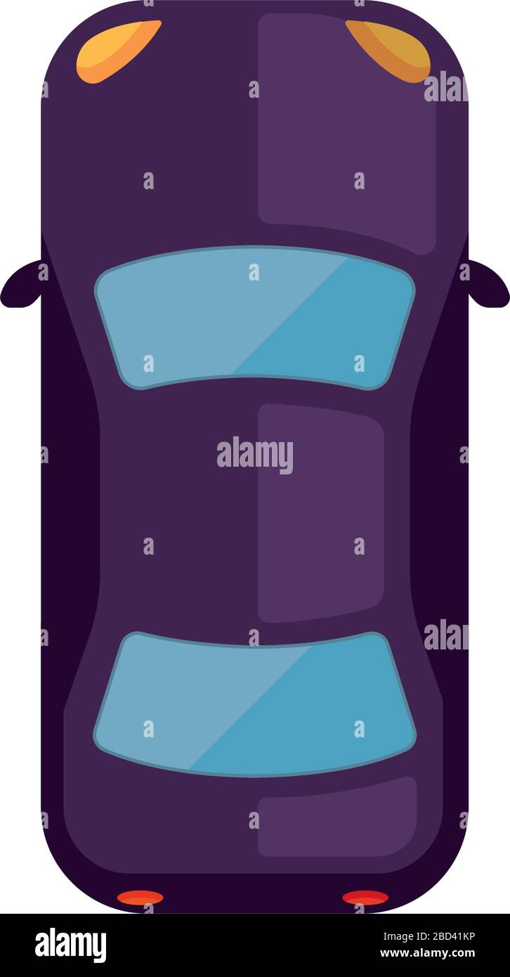 Auto (Ansicht von oben) Vektor-Flachsymbol Stock Vektor