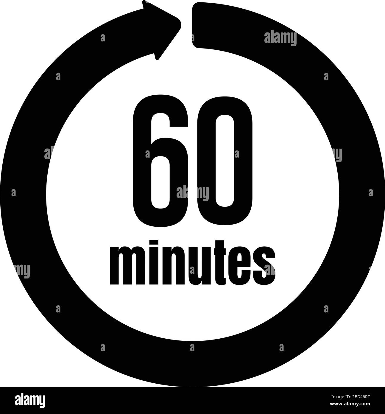 Uhr , Timer (Zeitdurchlauf) Symbol / 60 Minuten Stock Vektor