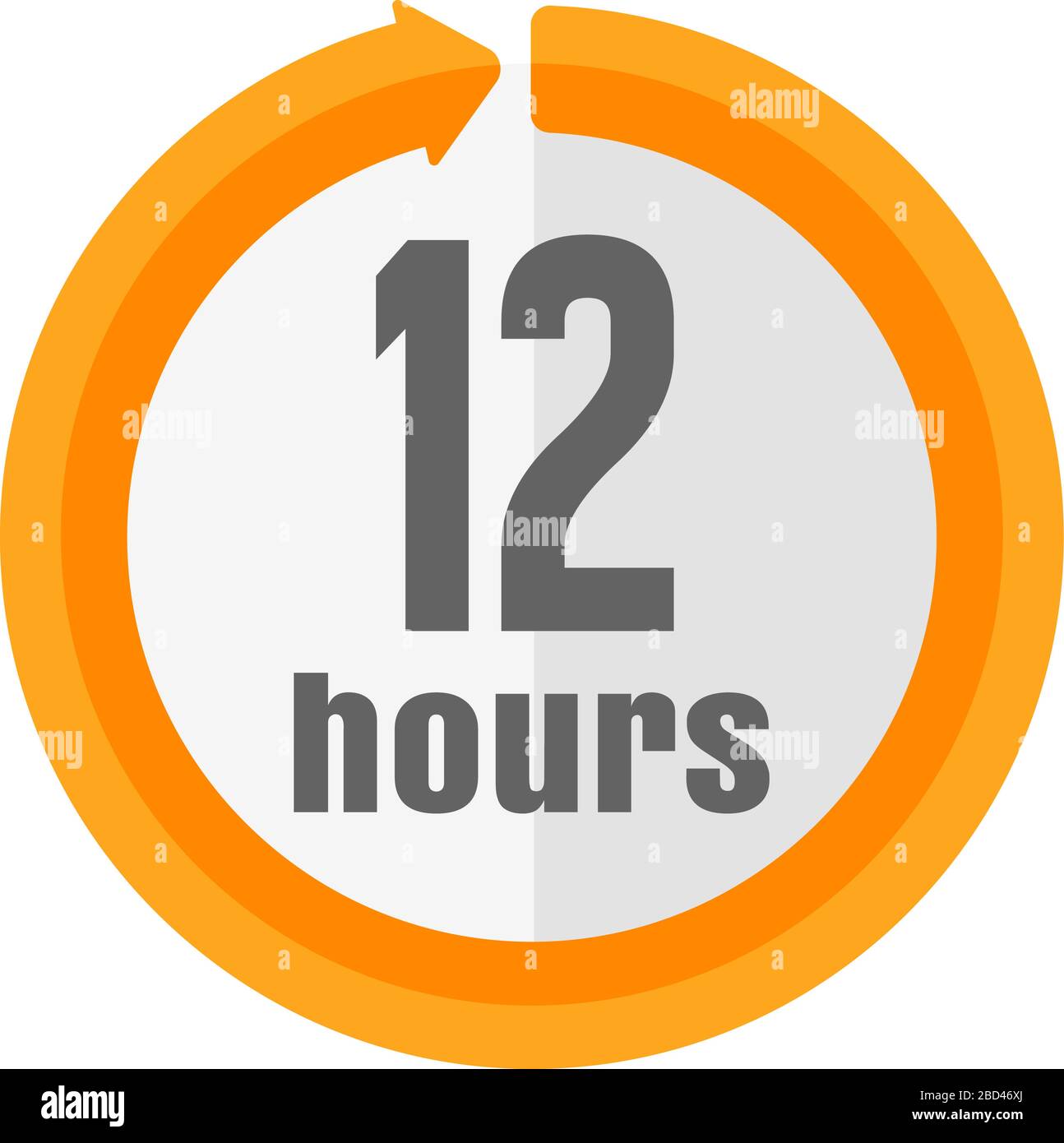 Timer, Vektor-Symbol-Illustration ( 12 Stunden ) Stock Vektor