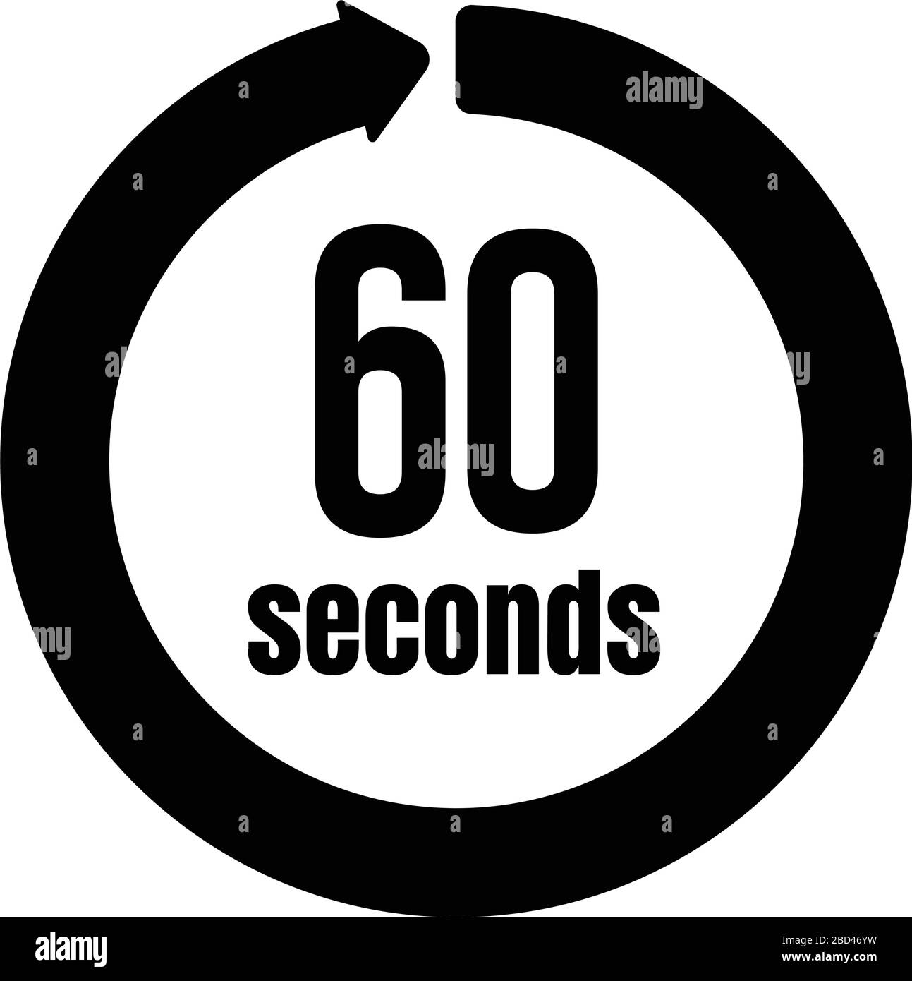 Uhr , Timer (Zeitdurchlauf) Symbol / 60 Sekunden Stock Vektor