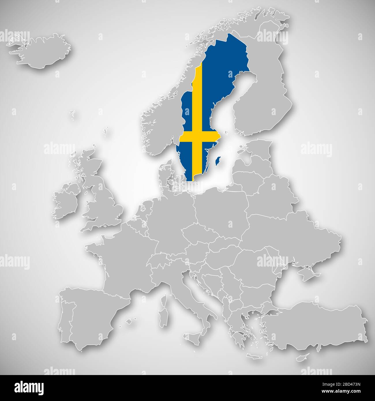 Karte von Europa - Schweden Stockfoto