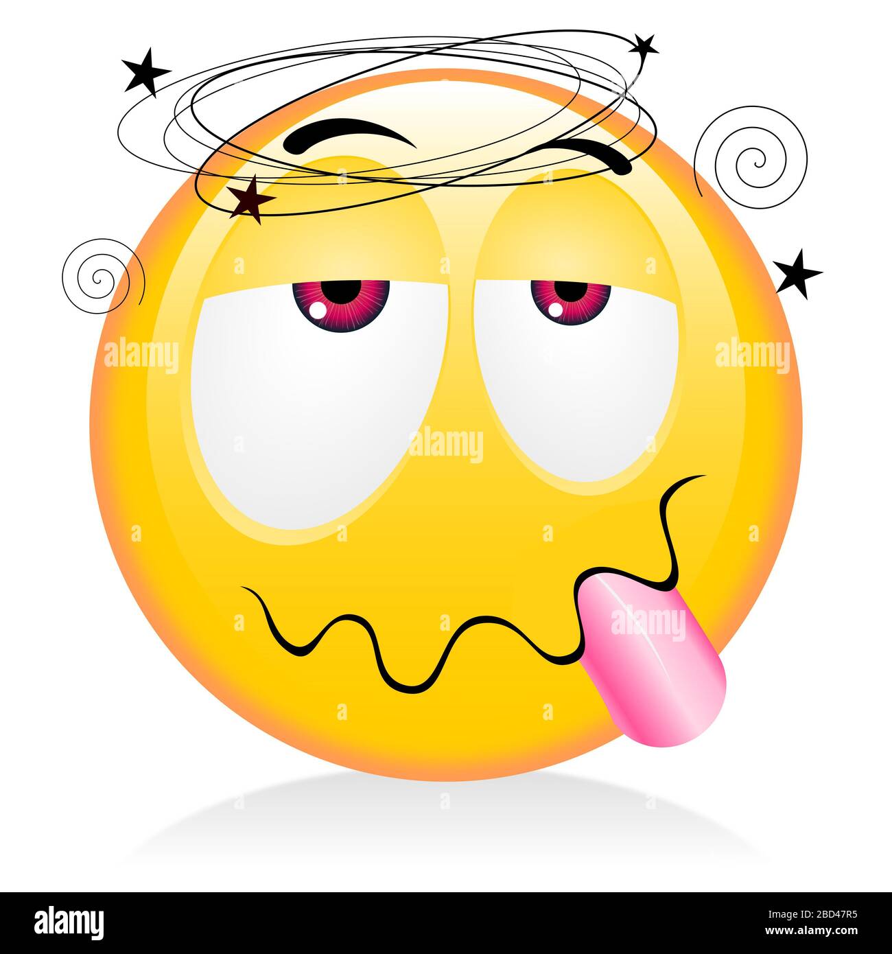 Emoji, Emoticon - Trunkenbold Stockfoto