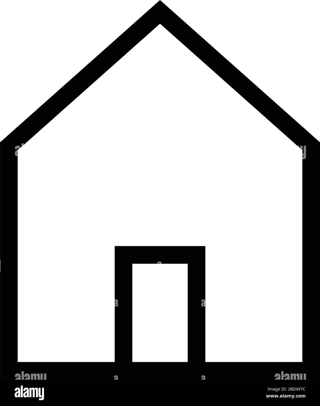 Dünne Linie scharfe Vektor-Symbol / Haus, zu Hause Stock Vektor