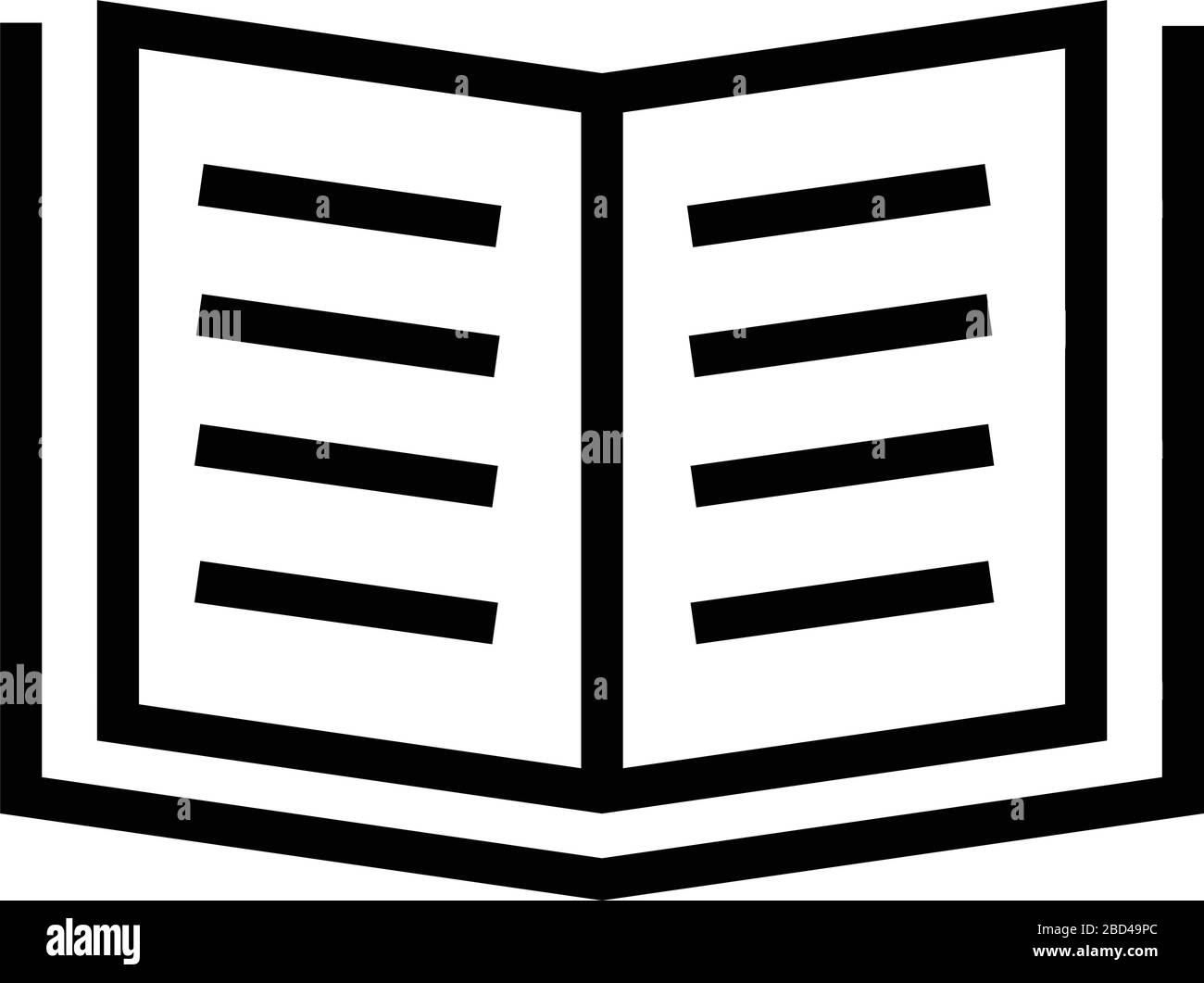 Dünne Linie scharfe Vektor-Symbol / Buch, Lehrbuch, Studie Stock Vektor