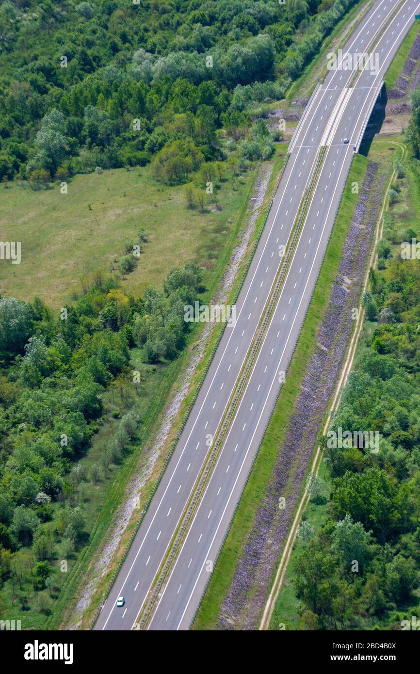 Luftbild der Autobahn in Kroatien Stockfoto