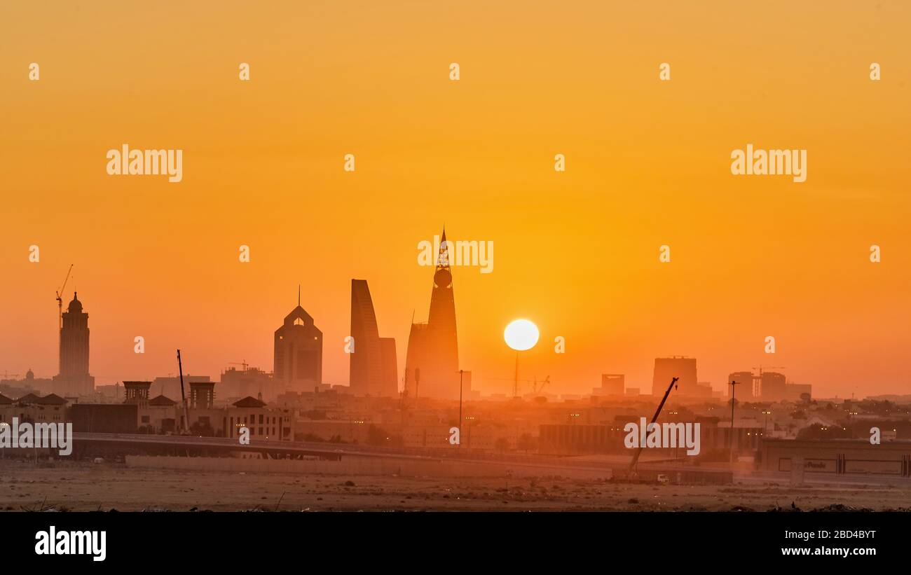 Sonnenaufgang über Riad Stockfoto