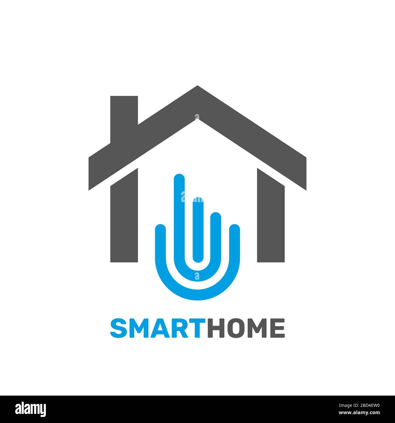Smart Home Emblem für digitale Technologien. Vektorgrafiken. EPS 10. Stock Vektor