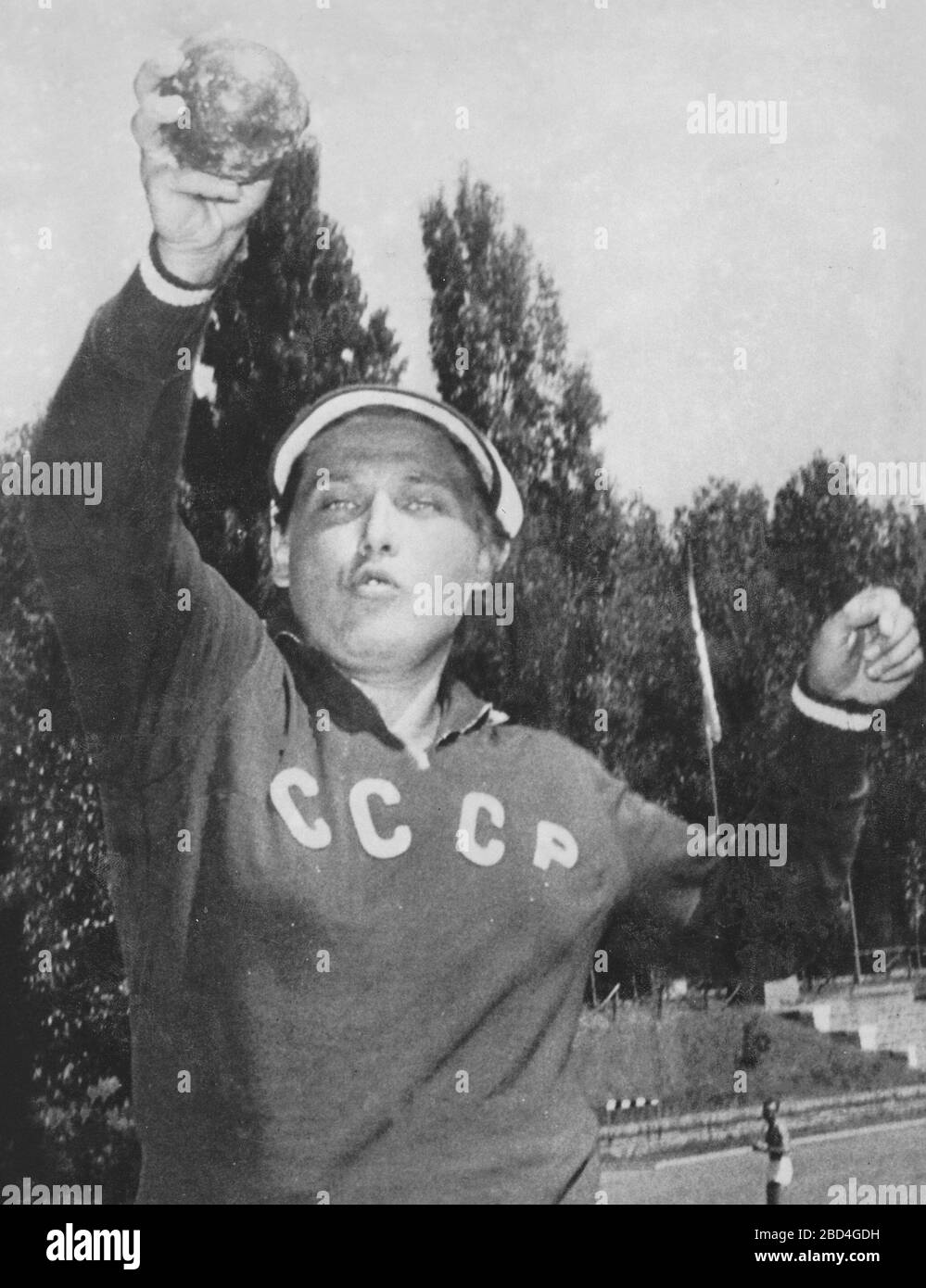 Die sowjetischen Leichtathletin Tamara Press bei den Olympischen Spielen 1960, die den Diskuswurf und den Kugelstoßen dominierte, brachte Veranstaltungen Stockfoto