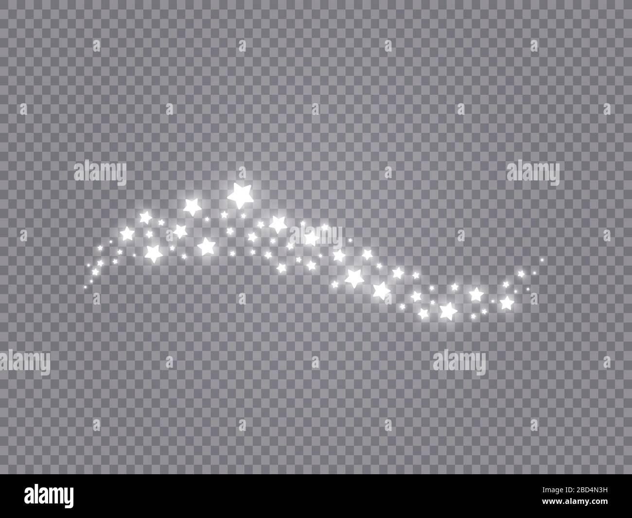 Leuchtende Lichteffekt mit vielen glitter Partikeln auf transparentem Hintergrund isoliert. Vektor starry Cloud mit Staub. Magic Weihnachten Dekoration Stock Vektor