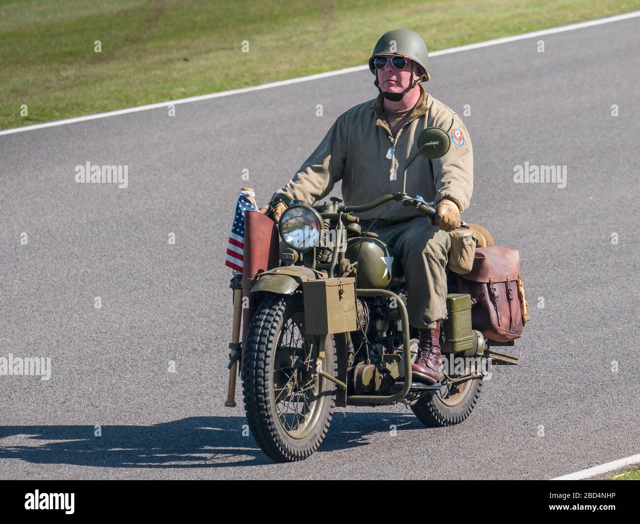 Motorrad, D-Day Gedenkfeier, Goodwood Revival 2019 West Sussex UK Stockfoto
