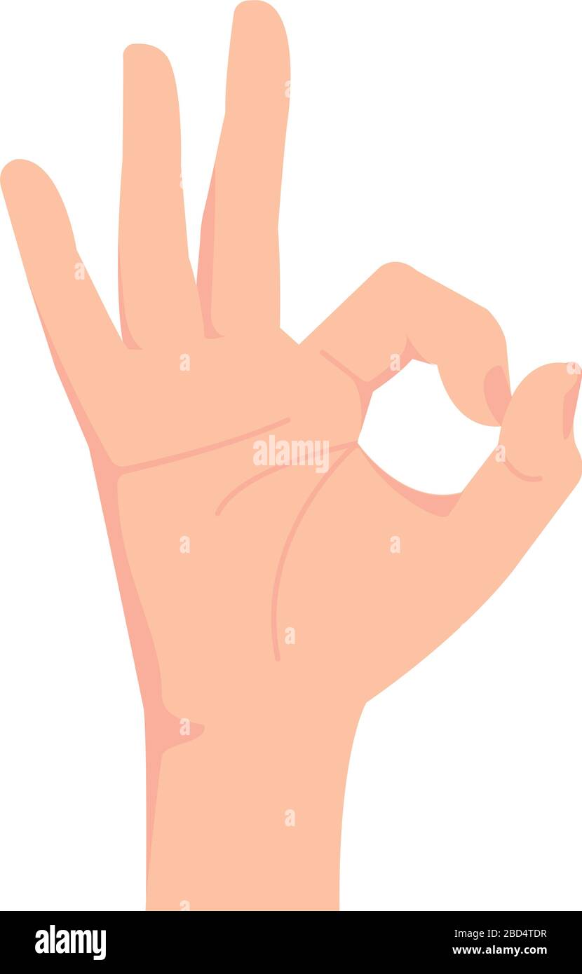 Weibliche Handgeste (Handzeichen) Vektorgrafiken / OK-Zeichen Stock Vektor