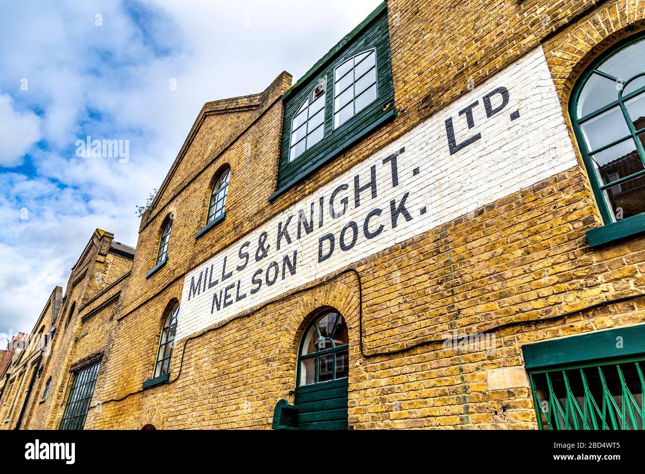 Mills & Knight Ltd Nelson Dock, London, Großbritannien Stockfoto
