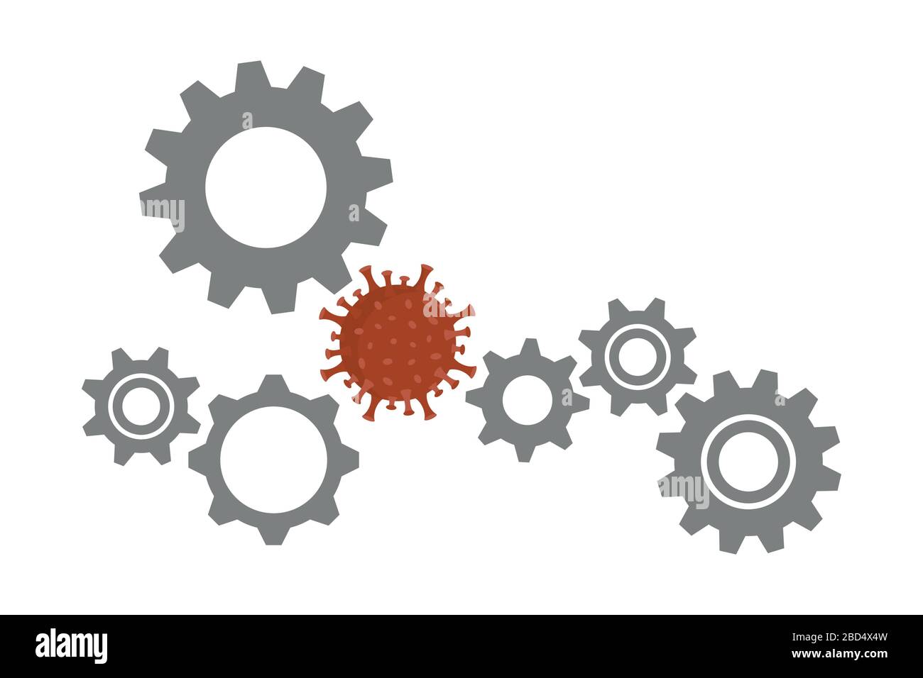 Virus im Getriebe Fehler Info Grafik Vektor Abbildung EPS10 Stock Vektor