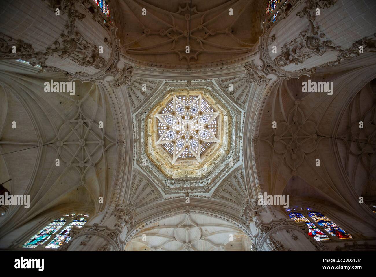 Decke, Kathedrale der Heiligen Maria von Burgos, UNESCO-Weltkulturerbe, Burgos, Kastilien und León, Spanien, Europa Stockfoto