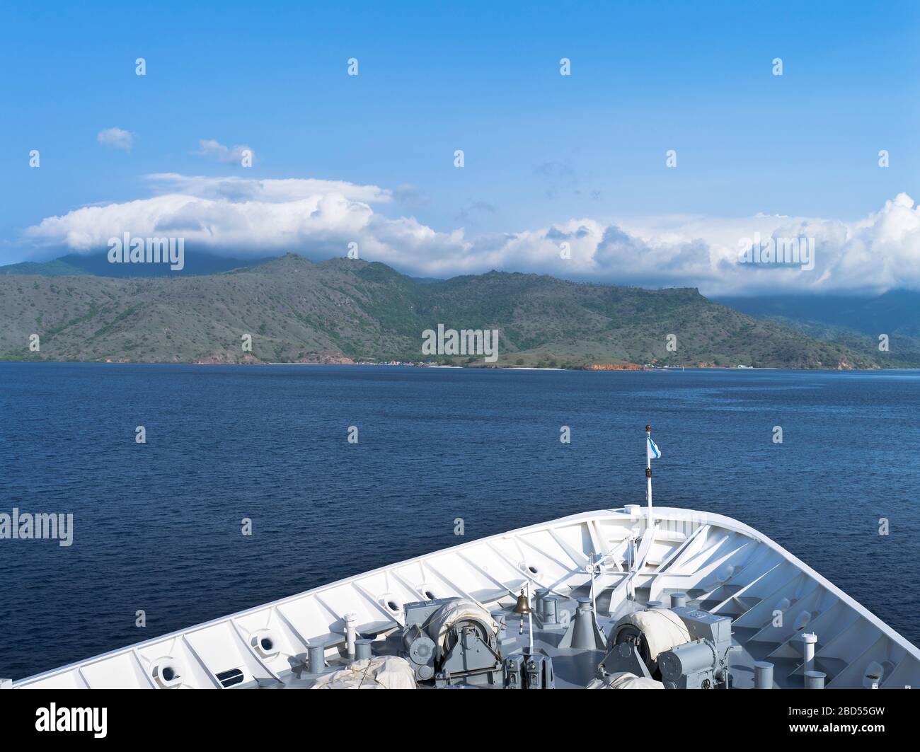 dh Komodo Island Indonesische Insel MS BOUDICCA FRED OLSEN Islands Küstenbogen des Schiffs Küstenschifffahrt Stockfoto