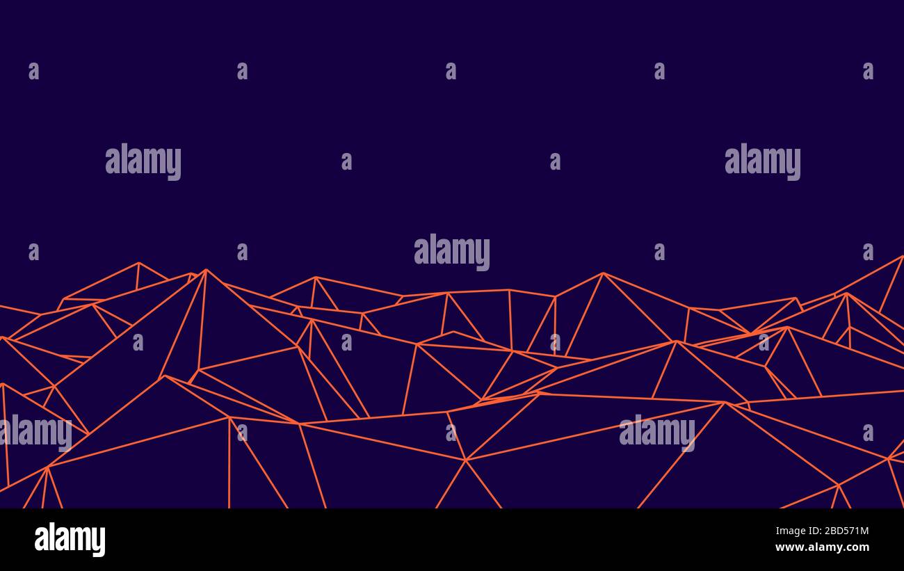 Abstraktes Blau und Pink futuristisches 3D-Mesh. Hintergrund des 3D-Raums im Querformat. Vektorraster. Der Stil der 80-er. Stock Vektor
