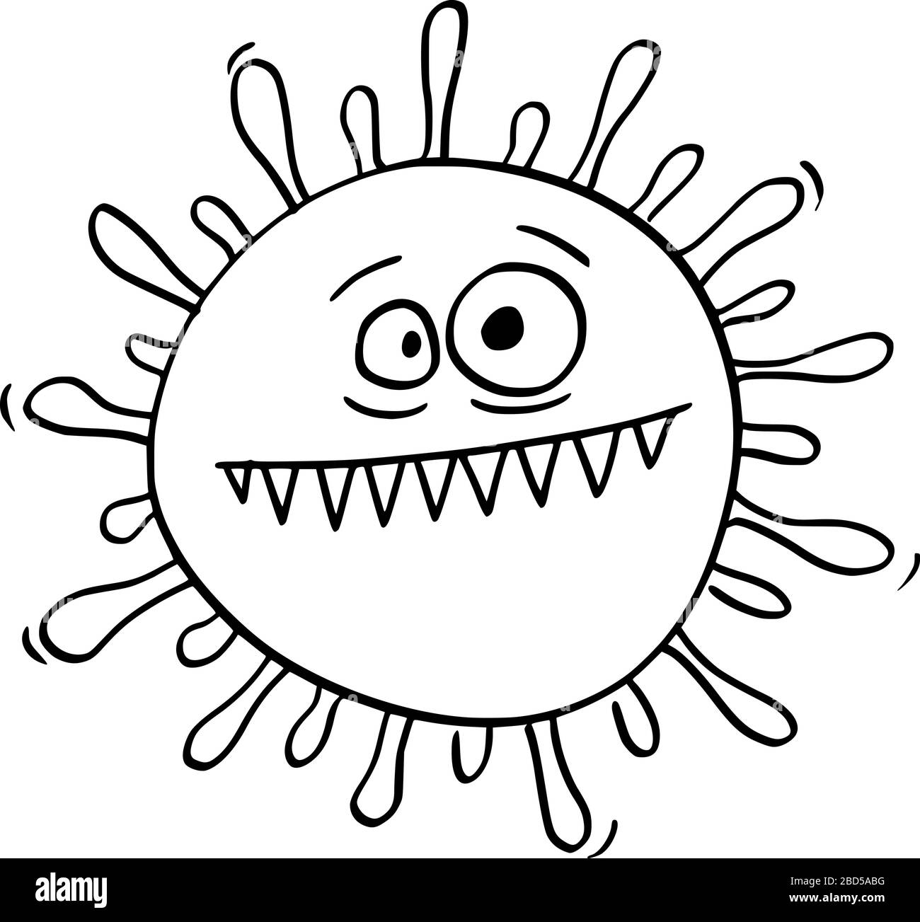 Vektor-Cartoon lustige Illustration von lustigen verrückten Sun- oder Coronavirus COVID-19-Viren. Stock Vektor