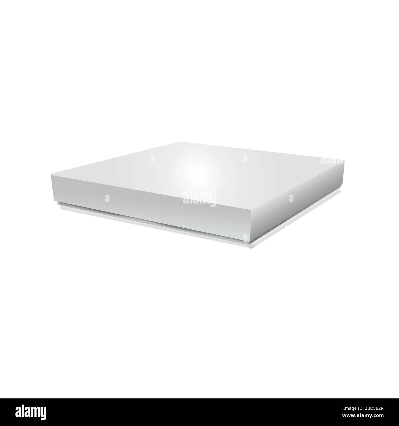 Geschlossener Karton für große pln-Vektormockup-Pizza. Pizza Lieferung. Stock Vektor