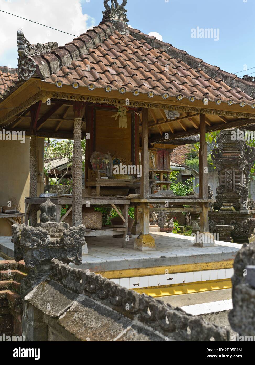 dh Balinese House Compound BALI INDONESIA traditionelle Bauarchitektur Stockfoto