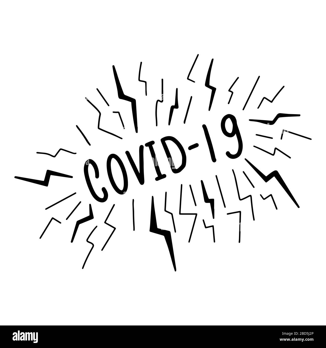 Covid-19-Vektorgrafiken. Grafikkonzept für Coronavirus Pandemie. Covid-19-Virus-Vektor-Text. 2019-nCoV. Stock Vektor