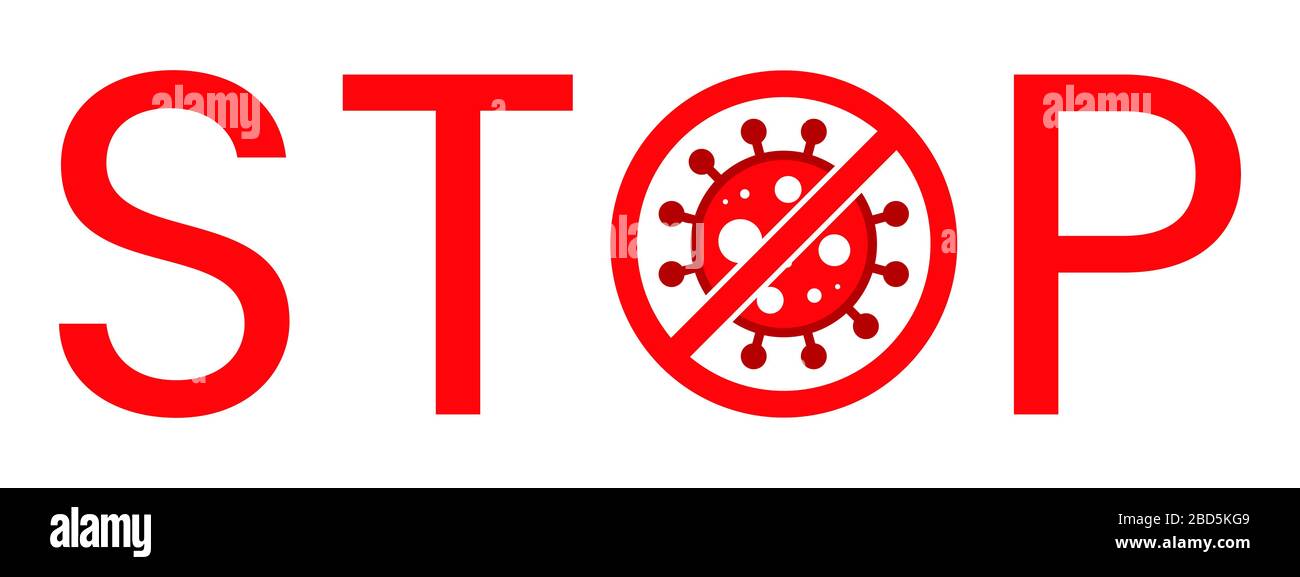 Warnschild Für Wuhan Corona Virus Stop Text. Covid-19, nCOV, MERS-COV Roman Coronavirus Blockstempel. Roter Vektor. Schutzsymbol, Risikobereich. Covid19 Stock Vektor