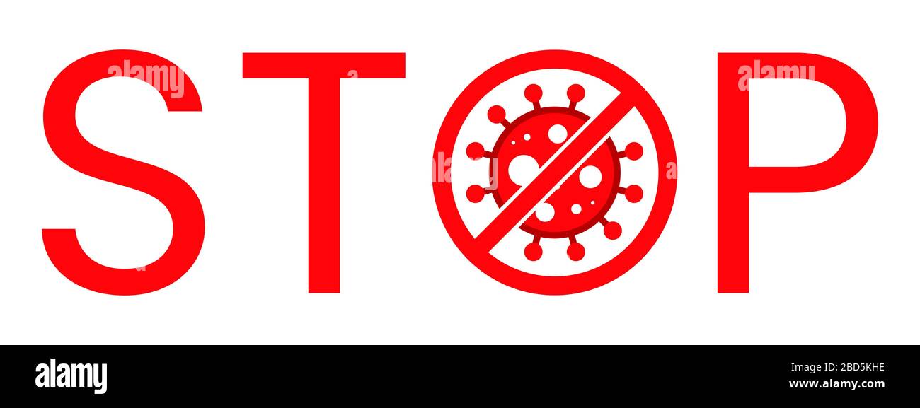 Warnschild Für Wuhan Corona Virus Stop Text. Covid-19, nCOV, MERS-COV Roman Coronavirus Blockstempel. Roter Vektor. Schutzsymbol, Risikobereich. Covid19 Stock Vektor