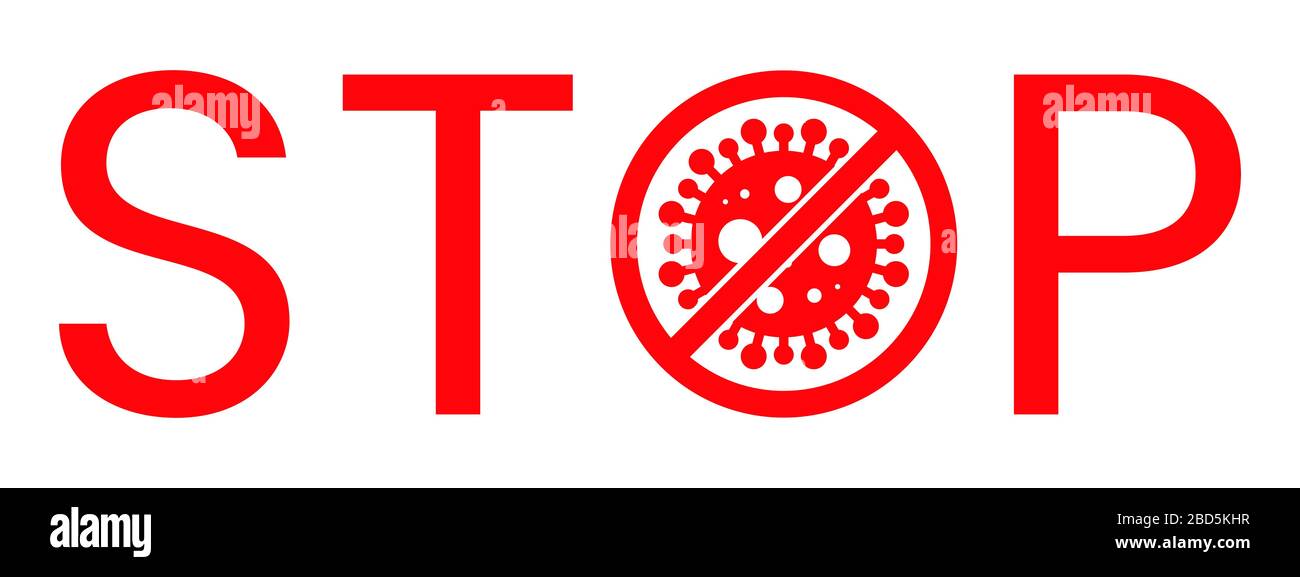 Warnschild Für Wuhan Corona Virus Stop Text. Covid-19, nCOV, MERS-COV Roman Coronavirus Blockstempel. Roter Vektor. Schutzsymbol, Risikobereich. Covid19 Stock Vektor