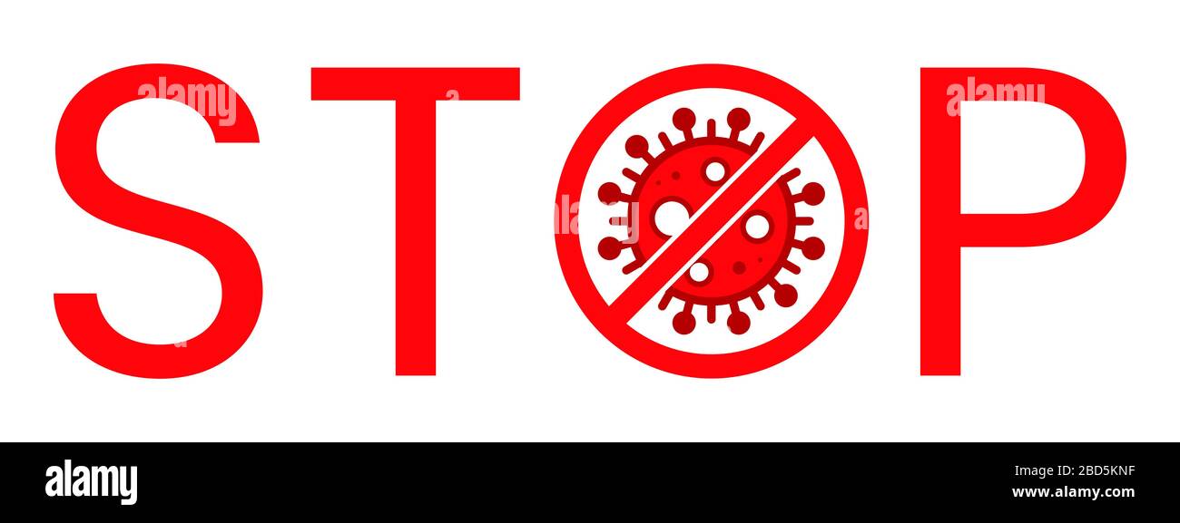 Warnschild Für Wuhan Corona Virus Stop Text. Covid-19, nCOV, MERS-COV Roman Coronavirus Blockstempel. Roter Vektor. Schutzsymbol, Risikobereich. Covid19 Stock Vektor