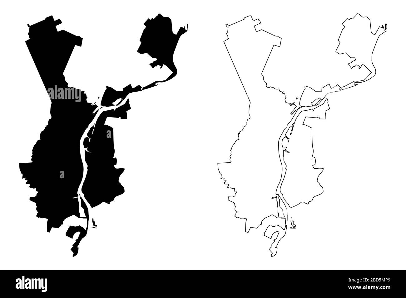Stadt Veliky Nowgorod (Russische Föderation, Russland) Karte Vektor ...