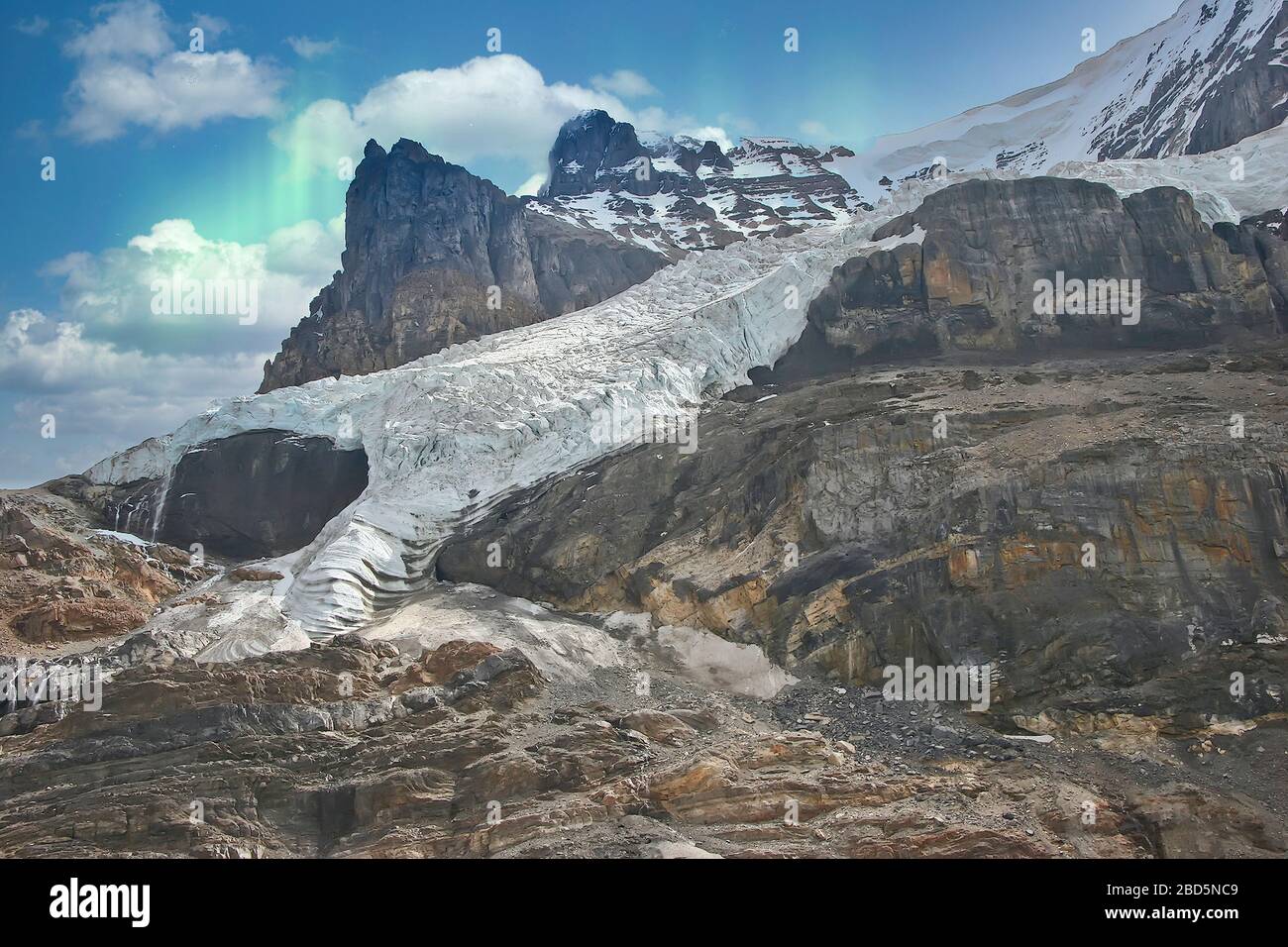 Columbia Ice Fields, Athabasca Glacier, Alberta, Kanada, Westkanada, Alberta, Nordamerika Stockfoto