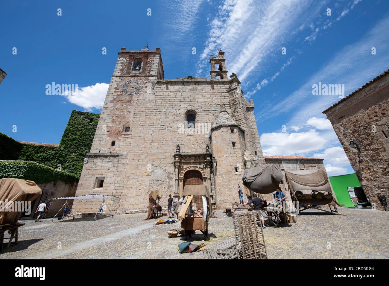 Filmset, Kirche San Mateo, Cáceres, Extremadura, Spanien, Europa Stockfoto
