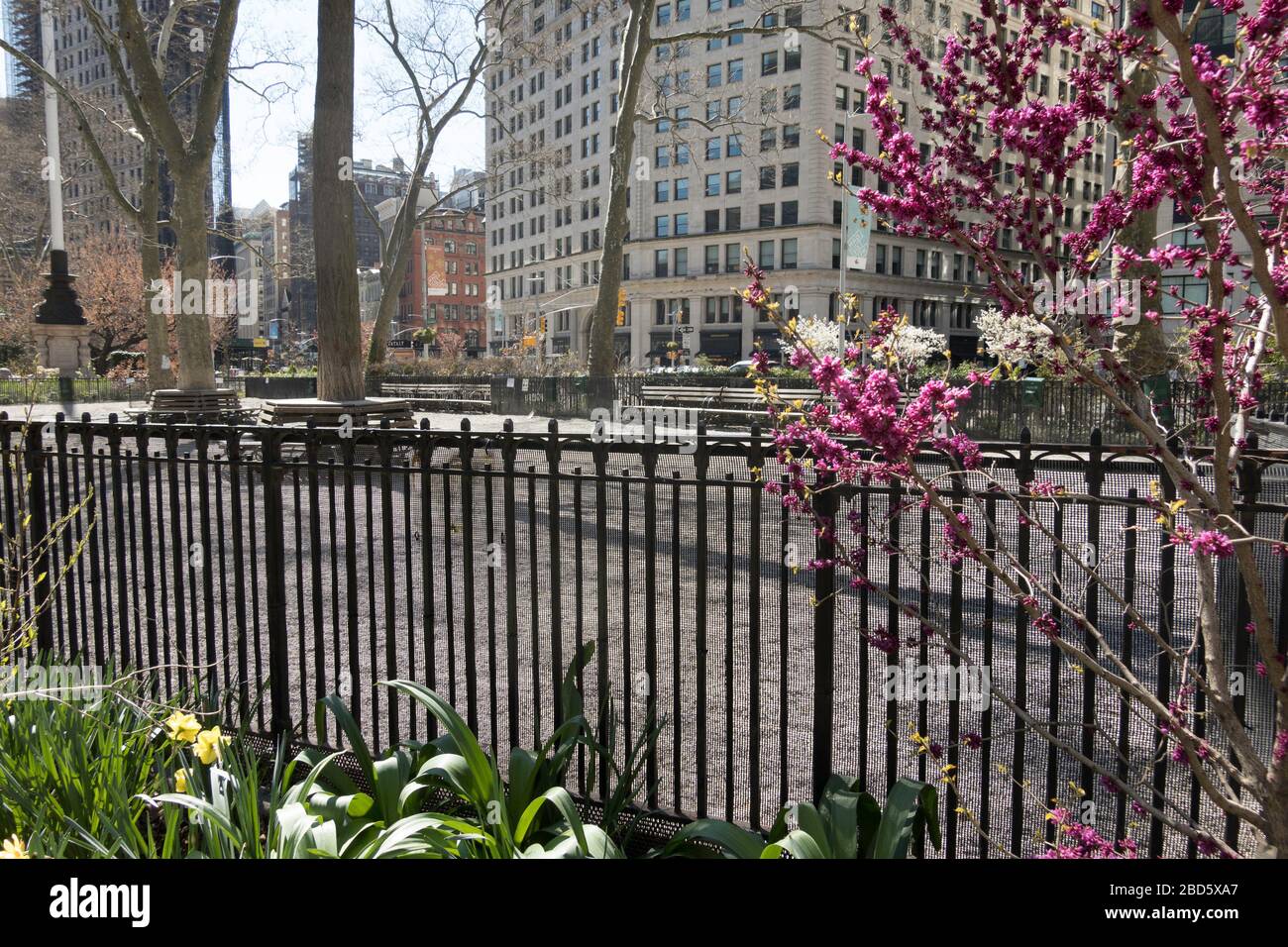 Der Hundelauf im Madison Square Park ist wegen einer Covid-19-Pandemie, NYC, USA, geschlossen Stockfoto