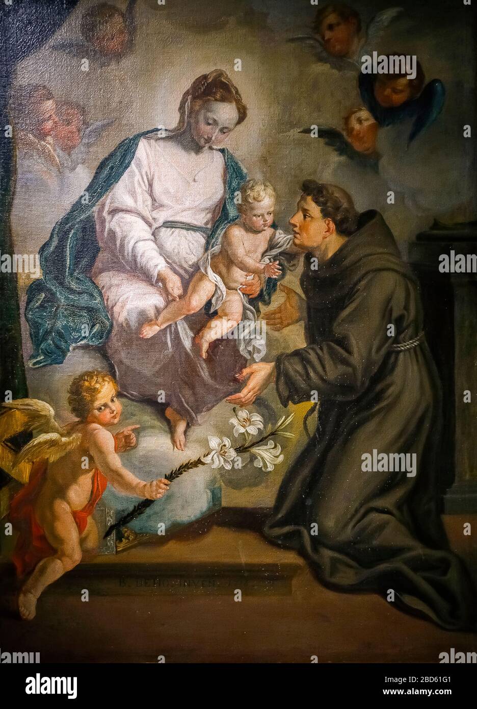 Italien Lombardei - Cremona - Bürgermuseum - "Ala Ponzone" - Bernardinio de H - Madonna mit Kind und der heilige Anthony von Padua Stockfoto