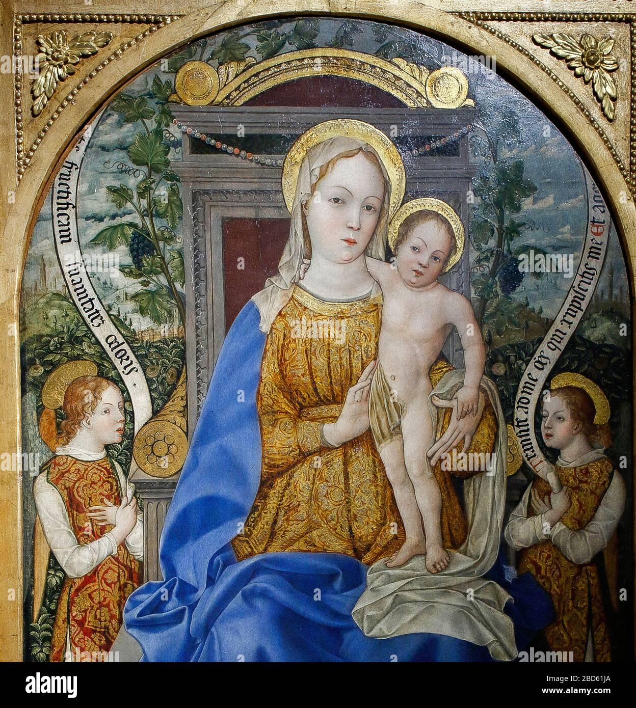 Italien Lombardei - Cremona - Bürgermuseum - "Ala Ponzone" - Bembesco Maler: Madonna thront mit Kind und zwei Engeln - Detail Stockfoto