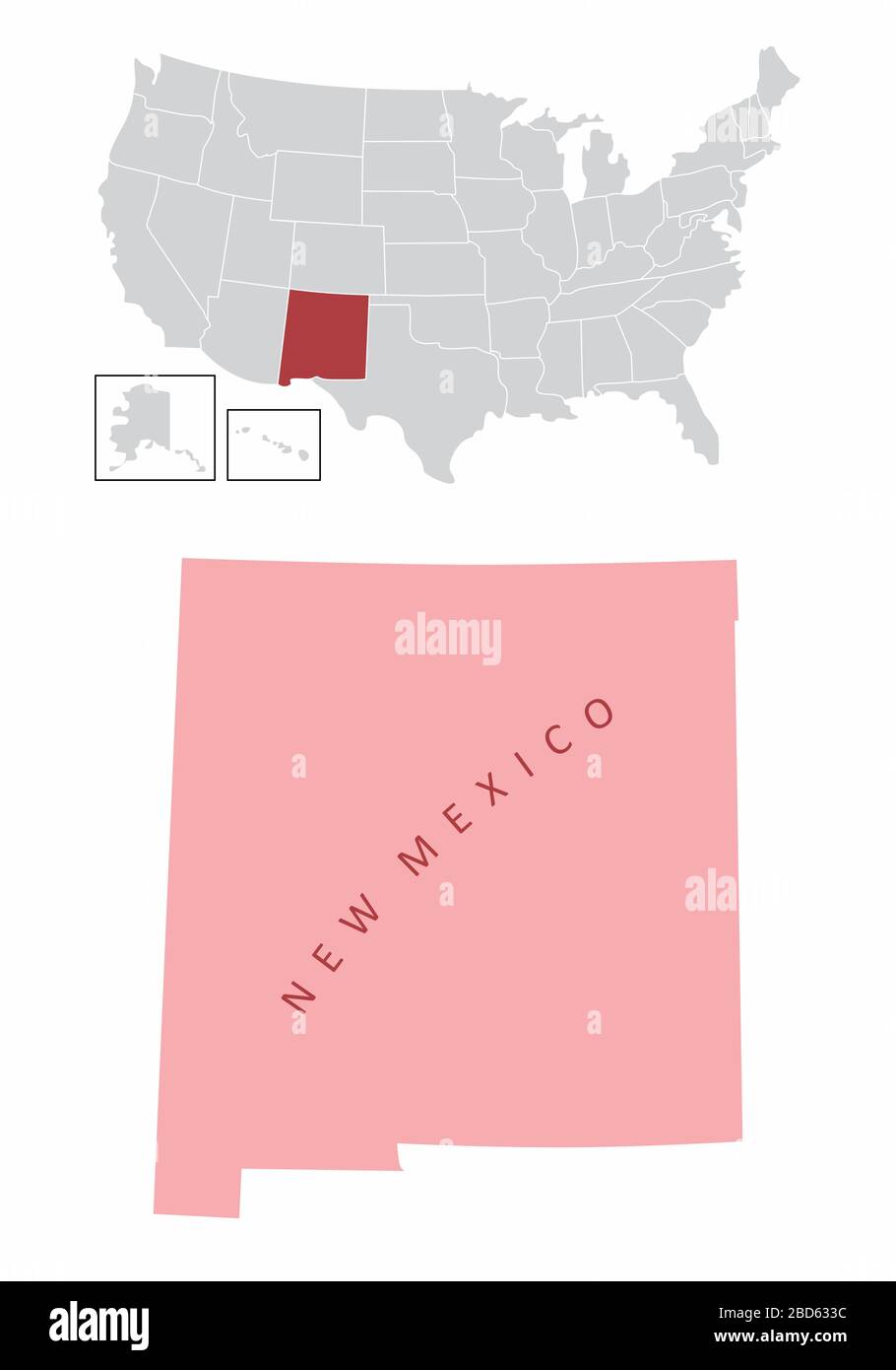 New Mexico State Map Stock Vektor