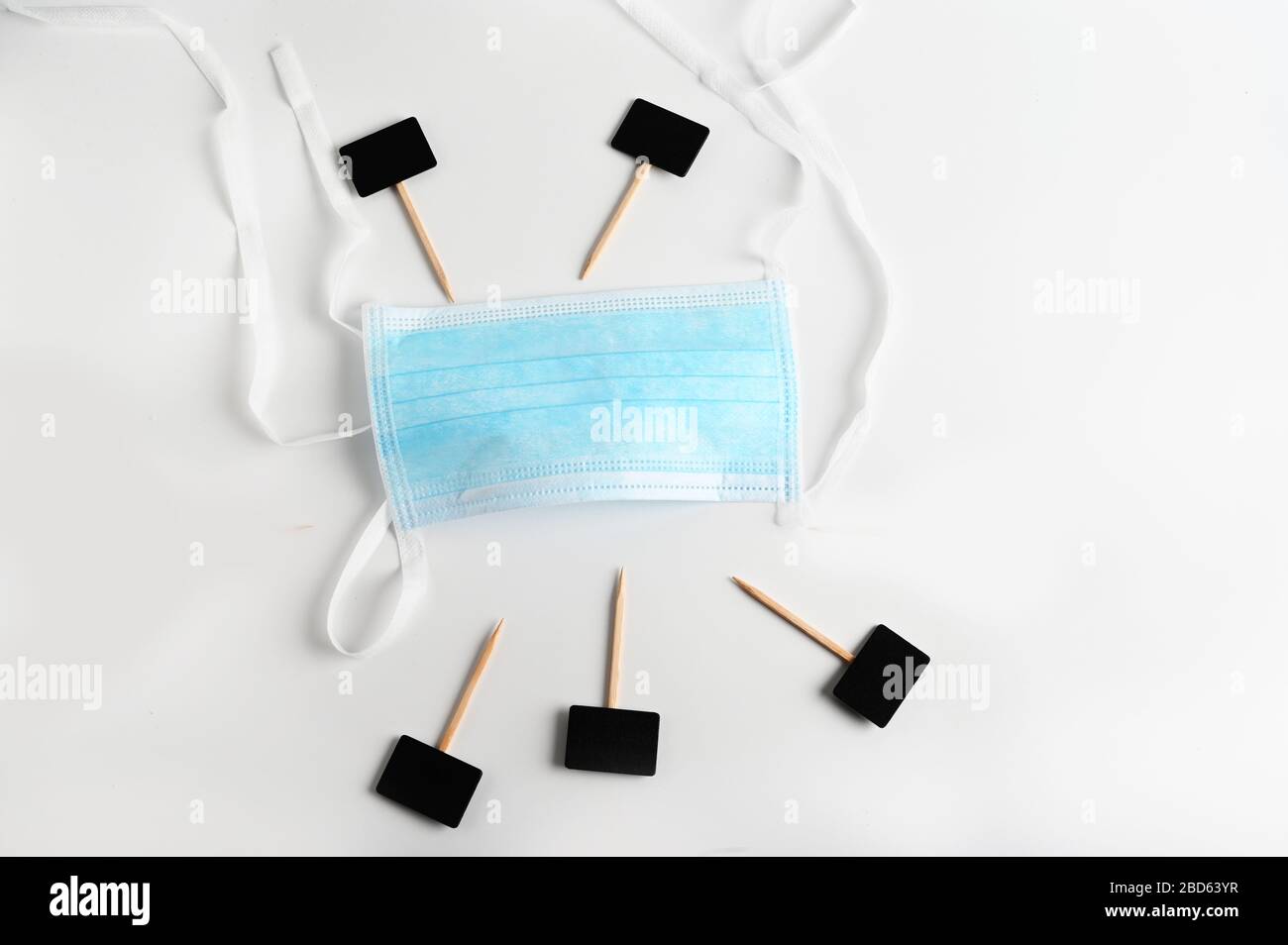 Medizinische Maske - Textstelle Stockfoto