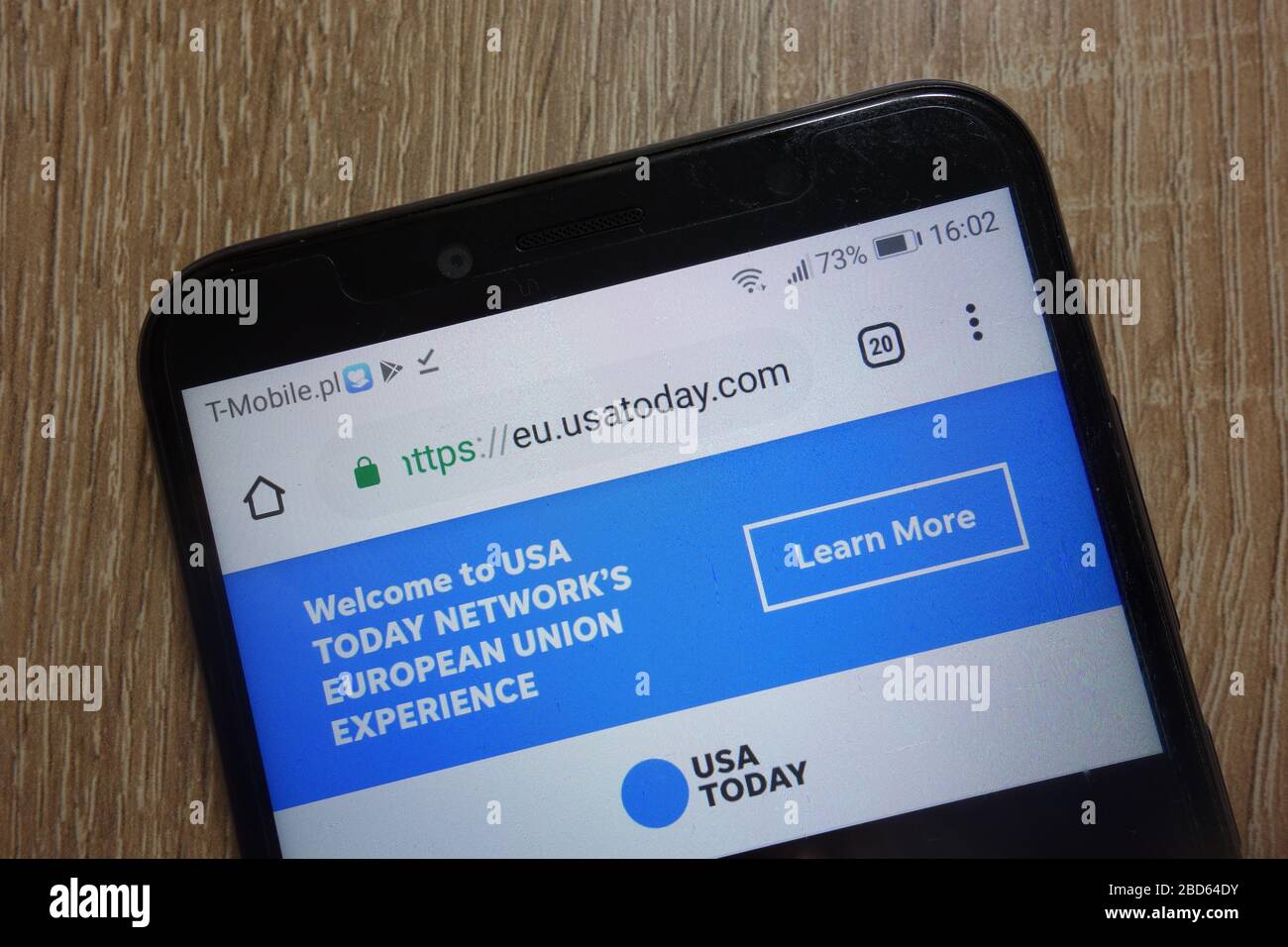 USA Today Website (eu.usatoday.com) auf dem Smartphone angezeigt Stockfoto