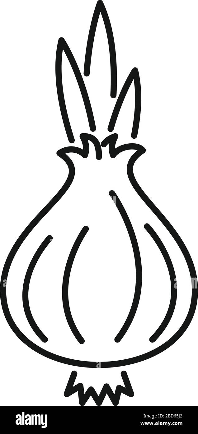 Zwiebel-Symbol garen. Outline Cook-Zwiebel-Vektorsymbol für Web-Design isoliert auf weißem Hintergrund Stock Vektor