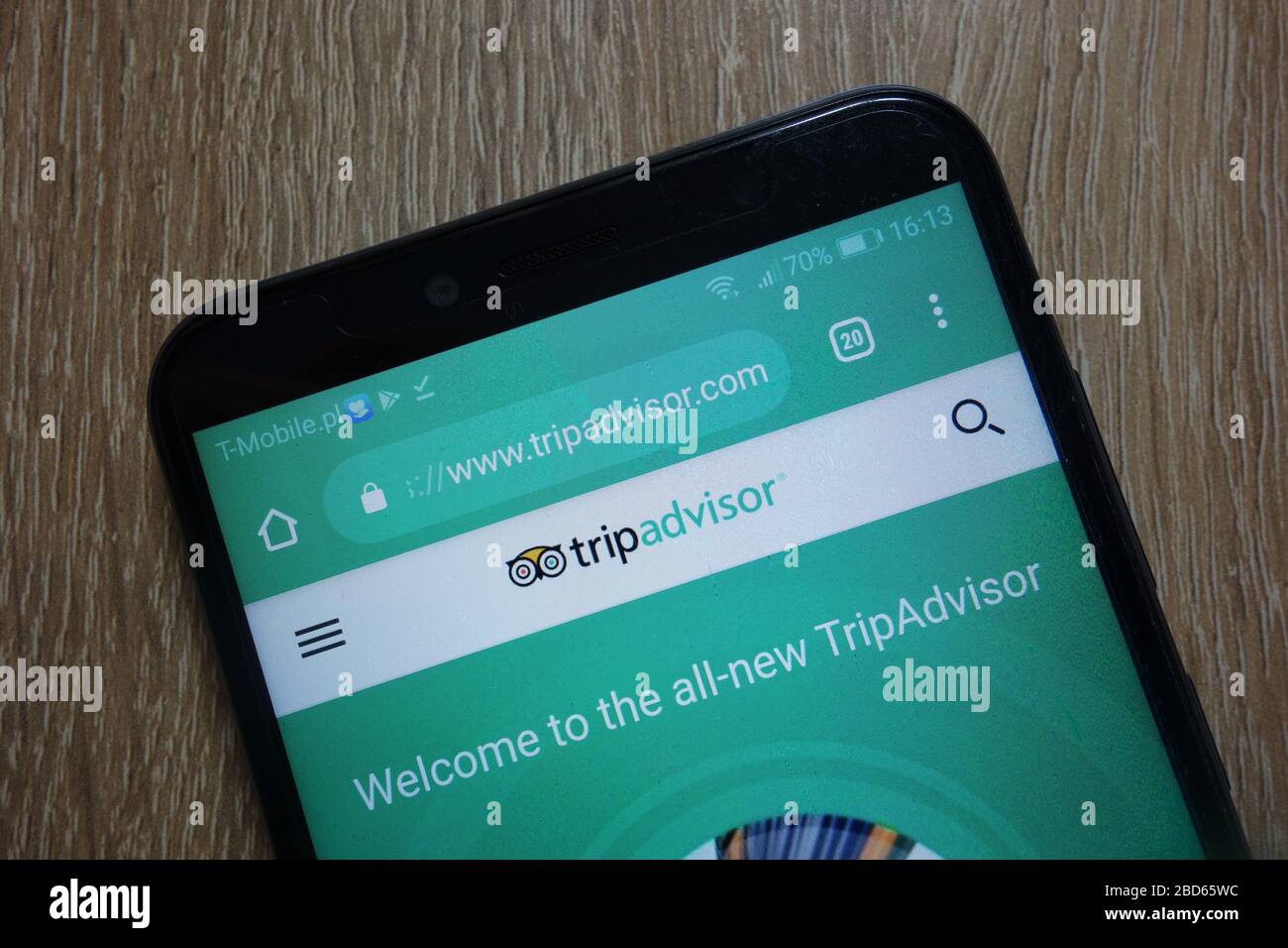 TripAdvisor-Website auf dem Smartphone angezeigt Stockfoto